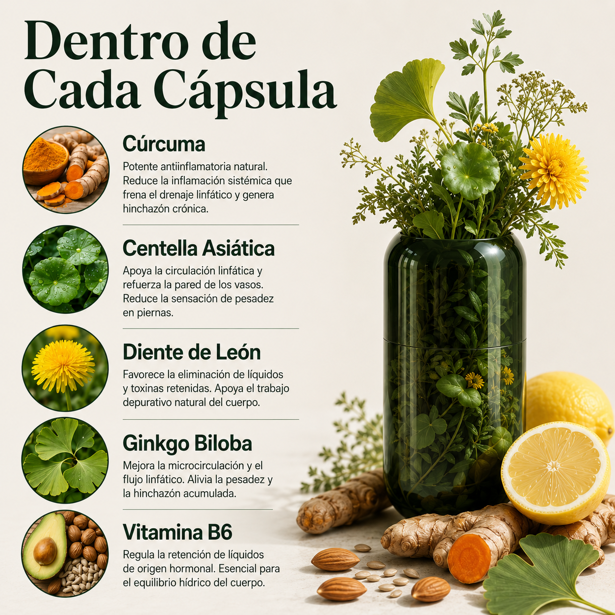 Liviana | Drena Naturalmente la Hinchazón del Rostro, Abdomen y Piernas