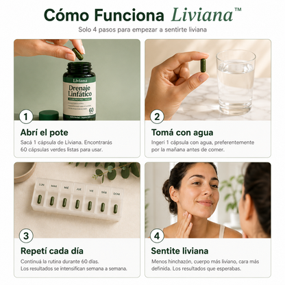 Liviana | Drena Naturalmente la Hinchazón del Rostro, Abdomen y Piernas